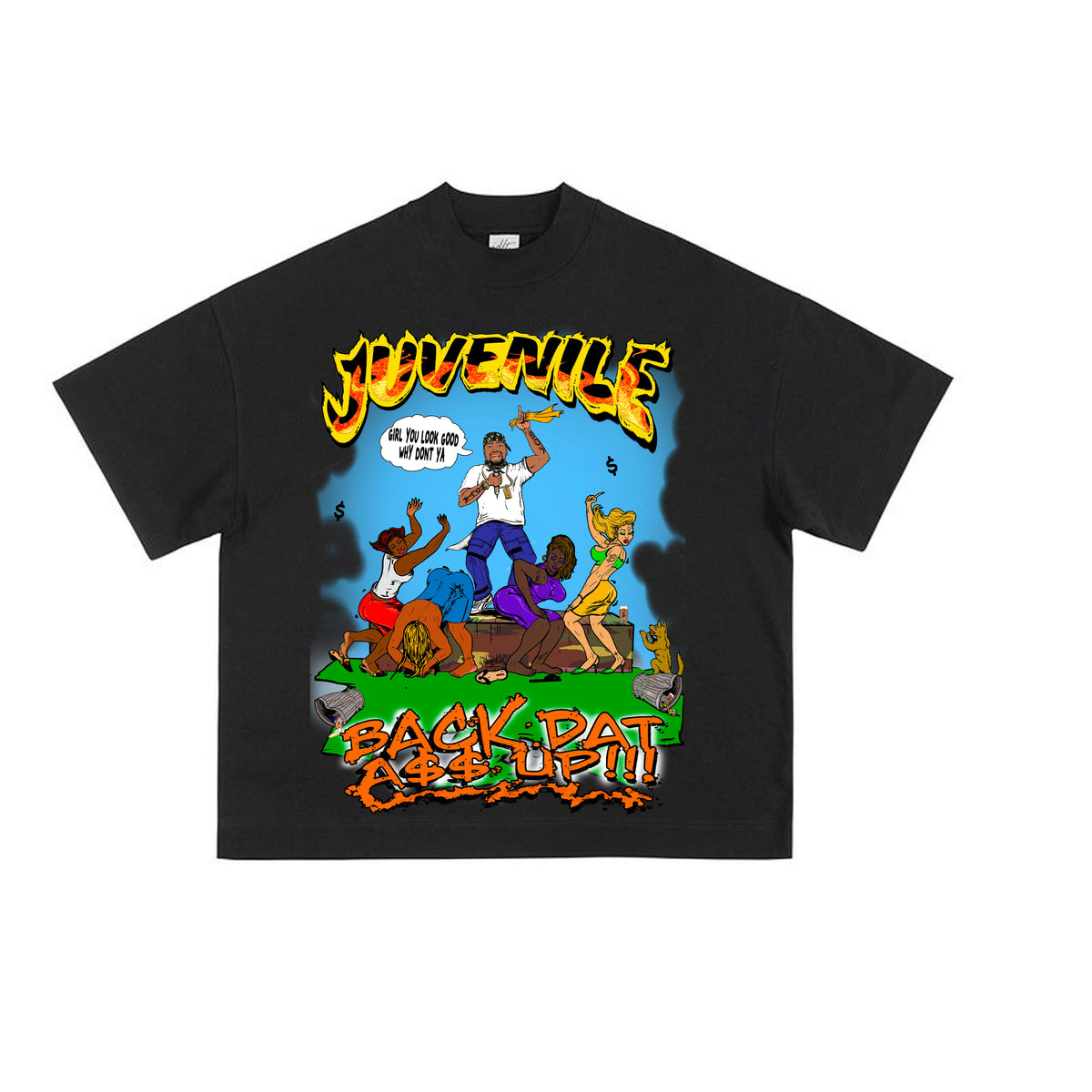 Cookout Cartoon Black Tee