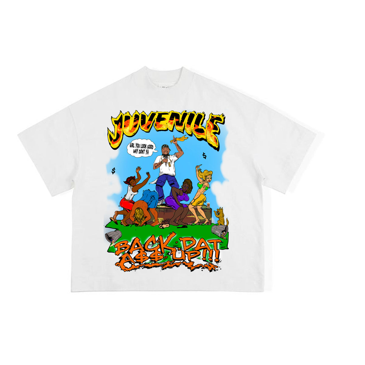 Cookout Cartoon White Tee